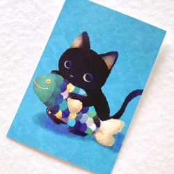 猫ポストカード［おサカナねこセット］5枚入り 4枚目の画像