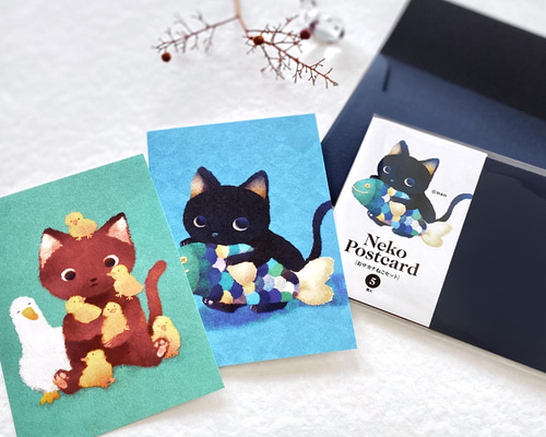 【merさま】ねこイラストのポストカードセット★ merさま】ねこイラストのポストカードセット☆