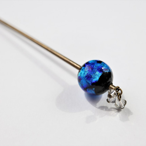 ほたる玉 かんざし とんぼ玉 一本簪 ホタルガラス 工芸品 蓄光