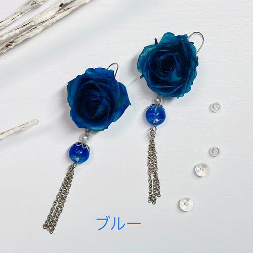 新作】薔薇球体レースピアスイヤリング