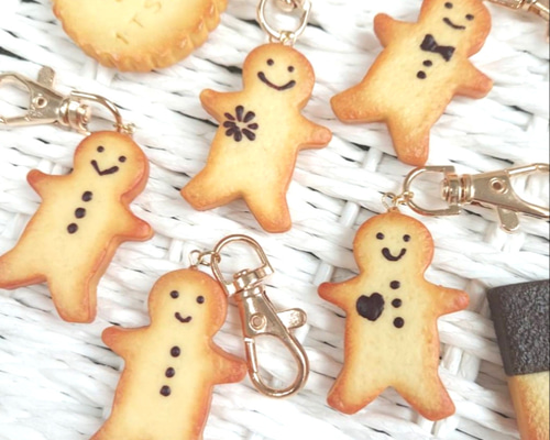 ジンジャークッキー君のキーホルダー♪フェイクスイーツ♪5点のみです