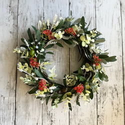 sold ☆森のリスさんリース☆アーティフィシャルフラワー24cm×25cm