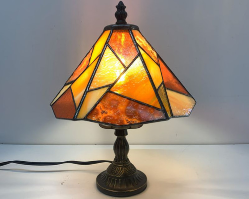 ステンドグラス ナイトスタンド ナイトライト トンボ柄 温かみのある配 オレンジ A / ステンドグラス ナイトスタンド ナイトライト トンボ柄 温かみの