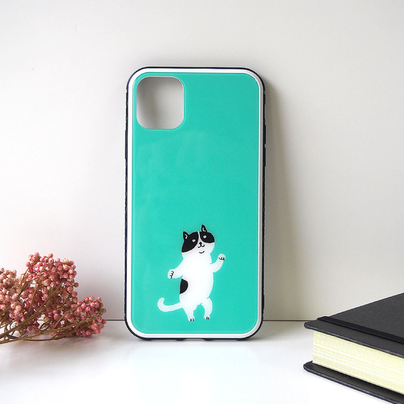 強化ガラスiPhoneケース【ぽっちゃり猫】 #iPhone15対応 1枚目の画像