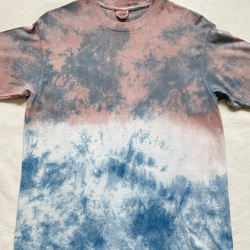 送料無料 "Coloring" 藍染+泥染Tシャツ 絞り染め 染色 2枚目の画像