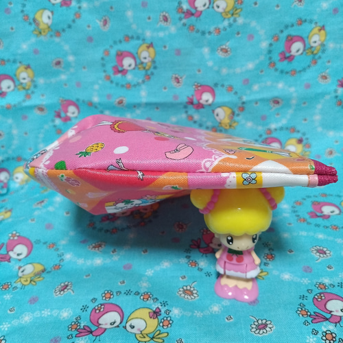 ファスナーポーチ♡昭和レトロ オシャレワンちゃん 水色 16cm
