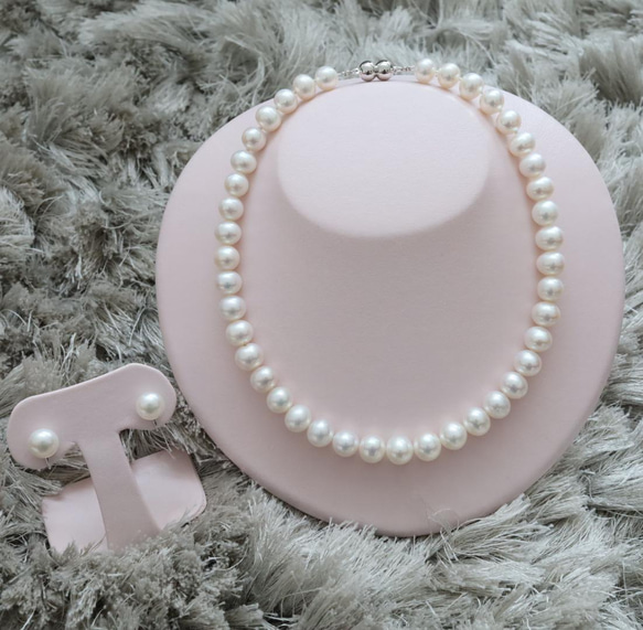【冬のオススメ◆プレゼント付】送料無料｜鑑別書付｜大珠池蝶本真珠パールネックレスセット 成人誕生母の日入学卒業ギフト 1枚目の画像