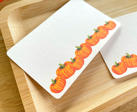 かぼちゃのメッセージカード 10枚入 名刺サイズ ミニカード 秋 野菜 南瓜 グッズ pumpkin ハロウィン 紙雑貨 3枚目の画像