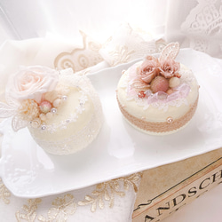 【送料無料】手作りキット販売♡プリザーブドフラワーで作るケーキセット♡フェイクケーキ、インテリアケーキ 1枚目の画像