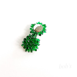 【bob's popular】揺れる emerald green Dahlia pierce/earring＊large 4枚目の画像