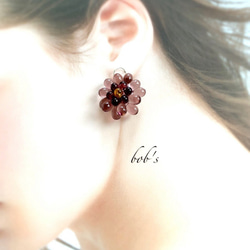 【bob's popular】揺れる emerald green Dahlia pierce/earring＊large 5枚目の画像