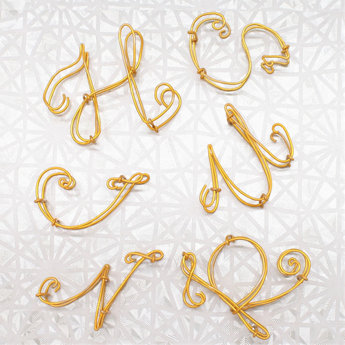 送料無料＊イニシャルオブジェ 3文字セット ワイヤーアート