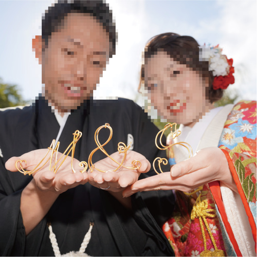 送料無料＊イニシャルオブジェ 3文字セット ワイヤーアート