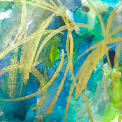 『 完結しない 』　原画　一点物　抽象画　ラメ　透明水彩 8枚目の画像