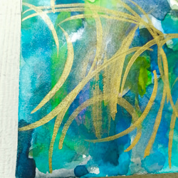 『 完結しない 』　原画　一点物　抽象画　ラメ　透明水彩 5枚目の画像