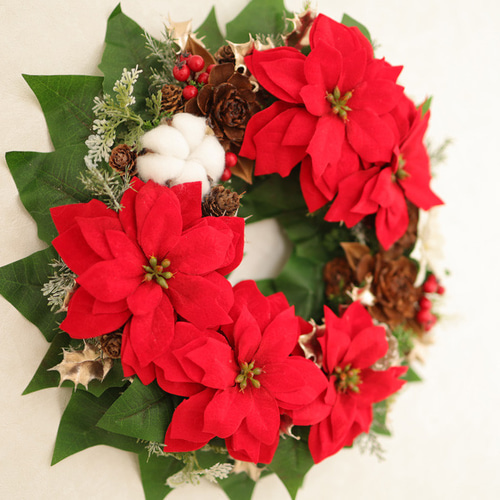 海外コストコ クリスマスリース ポインセチア レッド クリスマスツリー