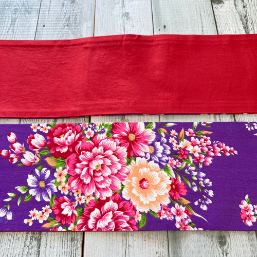 リバーシブル半幅帯 ボーダー×型染め花紋 おまとめ ご専用 正絹 リバーシブル ボーダー リバーシブル半幅帯 ボーダー×型染め花紋