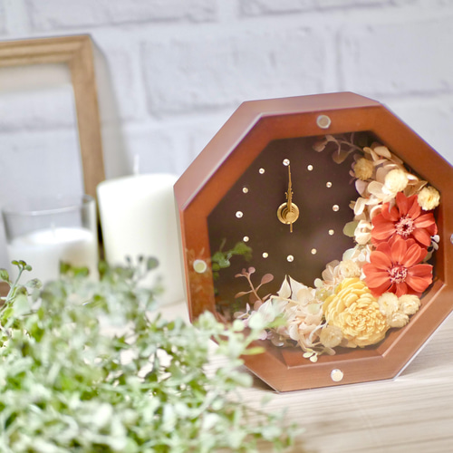 花時計✳︎オレンジ 掛け時計・置き時計 nozomi 通販 12646131｜Creema