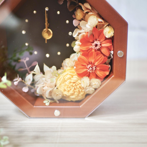 花時計✳︎オレンジ 掛け時計・置き時計 nozomi 通販 12646131｜Creema