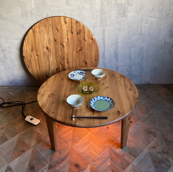 こたつ】直径76cm 天板付き 癒されるちゃぶ台 円 丸 ローテーブル