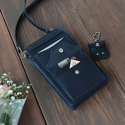 《特集掲載》黒猫スマホウォレット【縦型ポシェット・肩紐長さ調整可・ハンド紐別売】ねこ好きさんに！※袋ラッピング無料 9枚目の画像