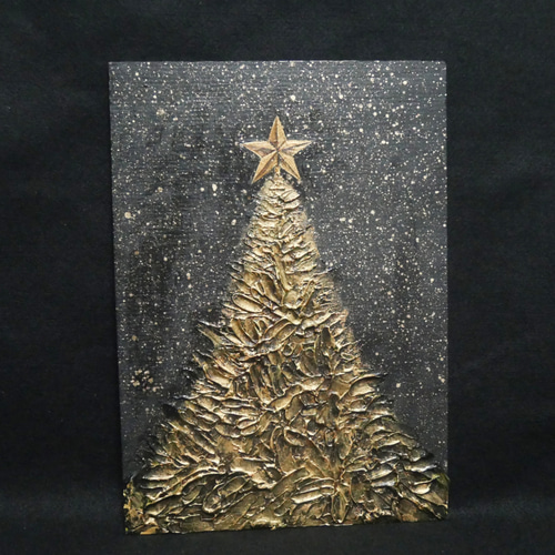 油絵 油彩 油彩画 絵画【黄金クリスマスツリー】 絵画 HR 通販