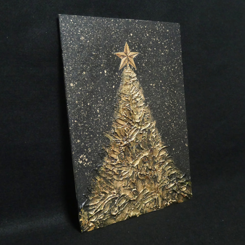 油絵 油彩 油彩画 絵画【黄金クリスマスツリー】 油絵 油彩 油彩画 絵画【黄金クリスマスツリー】