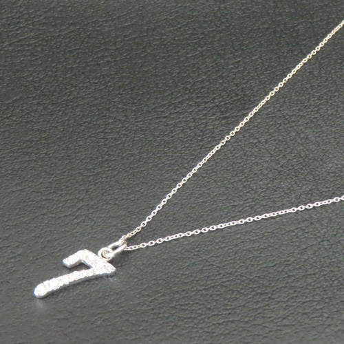 ナンバーネックレス 7 シルバー925 【刻印無料】 数字 ナンバー 背番号