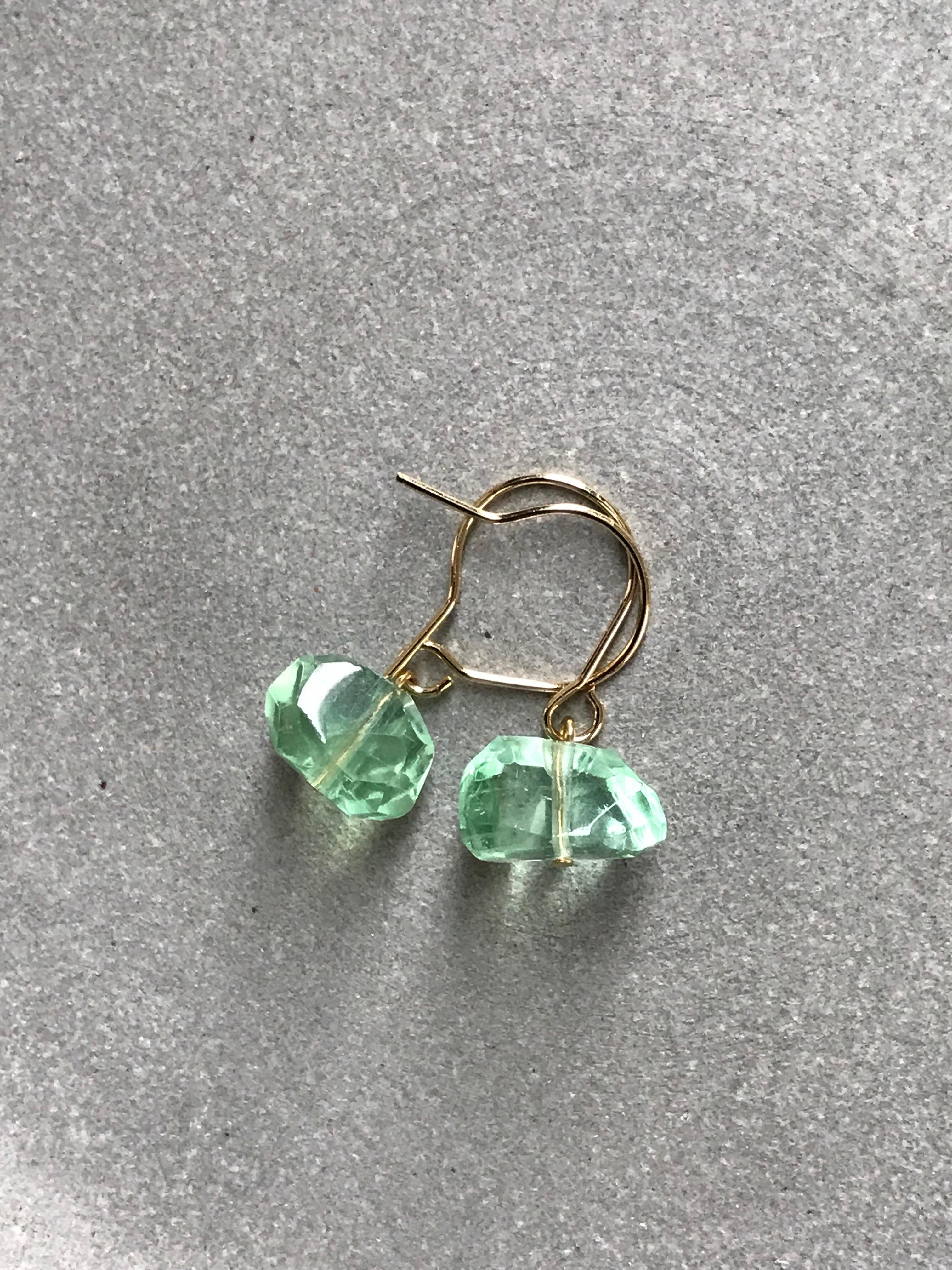 美しい宝石質フローライト♚ピアス/ノンホールピアス