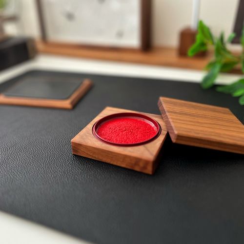 KATOMOKU 練り朱肉 50号 ウォールナット km-126WA 木製 文具 はんこ