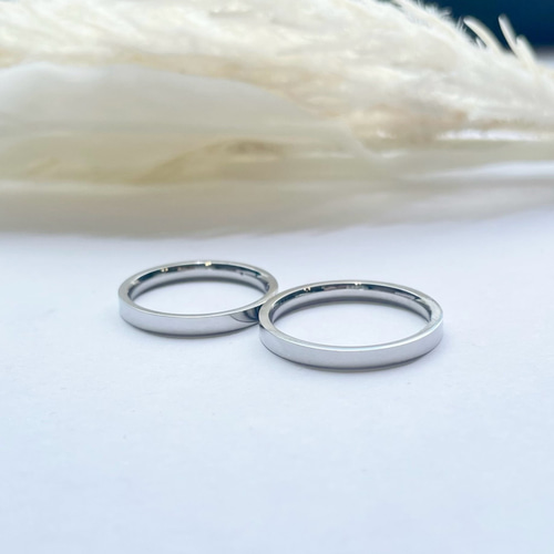 シンプルペアリング 結婚指輪 サージカルステンレス 刻印 結婚