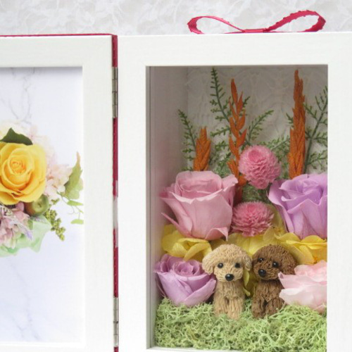 送料一律￥500】選べるペット フラワーフォトフレーム お名前入れ