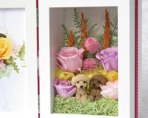 送料一律￥500】選べるペット フラワーフォトフレーム お名前入れ