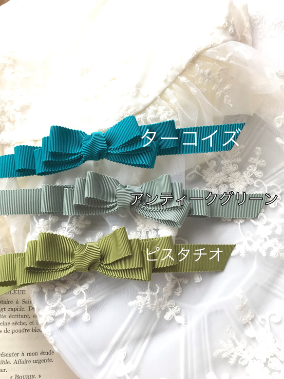 【トリプルりぼん】日本製グログランリボン　　ヘアゴム　ヘアバンド　ヘアクリップ　ヘッドバンド　ベビー　キッズ 2枚目の画像
