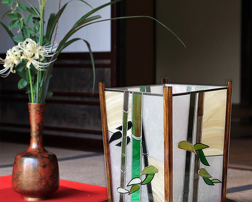 灯り【竹】（受注生産）【送料無料】 ステンドグラス風 スタンドライト