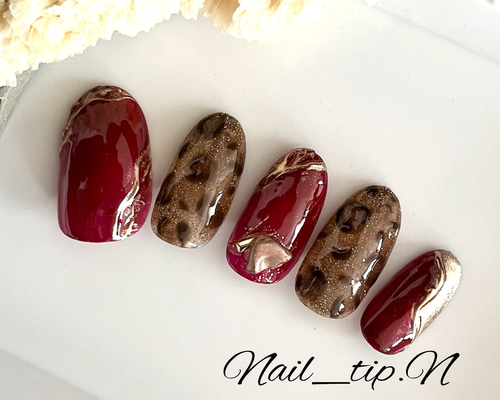 ネイルチップ れい フラッシュ✩.レオパードネイル✧︎*。 ネイルチップ（つけ爪