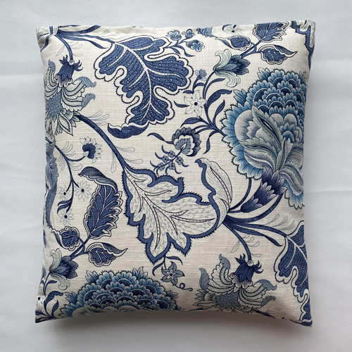 座布団カバーリネン混【インディゴ】3枚 ハンドメイド 送料無料♡椅子生地の洋風座布団カバー(インディゴ)【1枚】 クッション