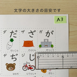 【お風呂ポスター＊濁音表】A3サイズ 「濁音・半濁音・拗音」 防水ポスター　耐水ポスター　 3枚目の画像