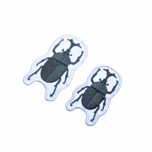 カブトムシ刺繍 ワッペン お得な4枚セット アイロン接着 ワッペン