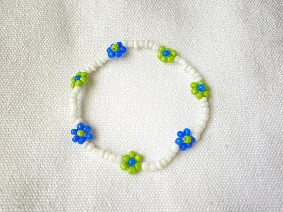 フラワービーズブレスレット ビーズアクセサリー 韓国 ブレスレット