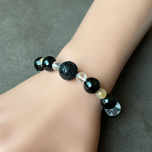 全ての災いを遠ざける、静かなる守りの象徴/モリオン回紋珠・ルチル