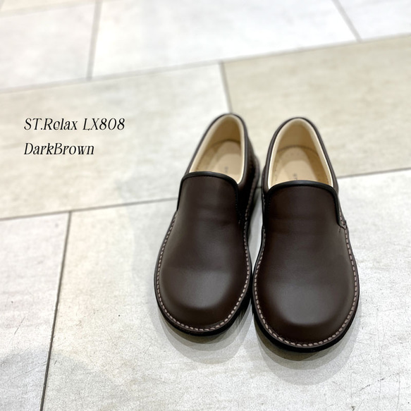 ◆体に優しいコンフォートスリッポン／宮城興業製／本革／レディス／BLK／DBR／LX808 なお