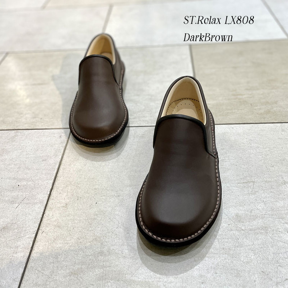 ◆体に優しいコンフォートスリッポン／宮城興業製／本革／レディス／BLK／DBR／LX808 なお