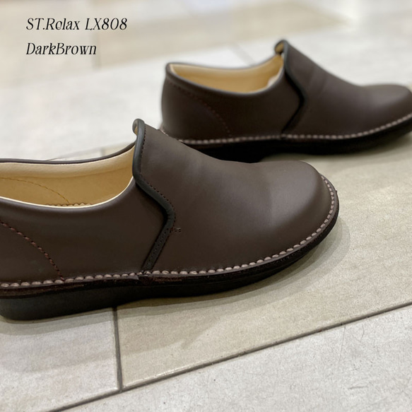 ◆体に優しいコンフォートスリッポン／宮城興業製／本革／レディス／BLK／DBR／LX808 なお