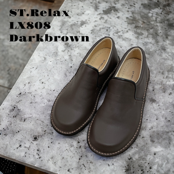 ◆体に優しいコンフォートスリッポン／宮城興業製／本革／レディス／BLK／DBR／LX808 なお