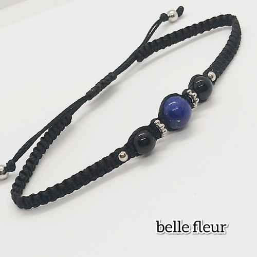No.513 メンズ レディース ペア ブレスレット ラピスラズリ&オニキス