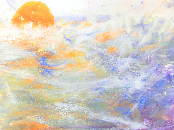 原画「海と太陽」額サイズ46×34㎝  パワーアート 4枚目の画像