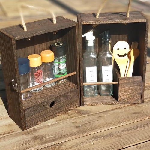 スパイスボックス 中 オーク 新品 ハンドメイド 自作 桐 受注 スパイスボックス 中 オーク 新品 ハンドメイド 自作 桐 受注