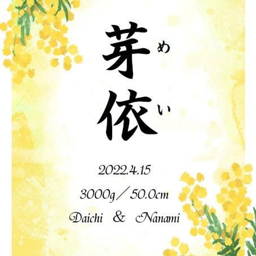 命名書】ミモザ9種類♡ニューボーンフォトお七夜 雑貨・その他 mari