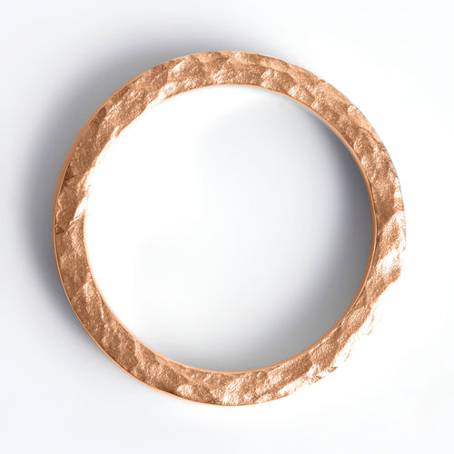 波と槌目のリング（細） ピンクゴールドK18 指輪・リング rusamashio